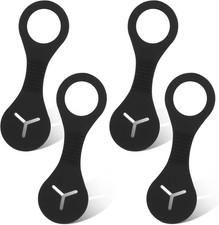 Cobee 4 Pcs Dog Poop Bag Holder Silicone Waste Bag Dispenser Lead Black