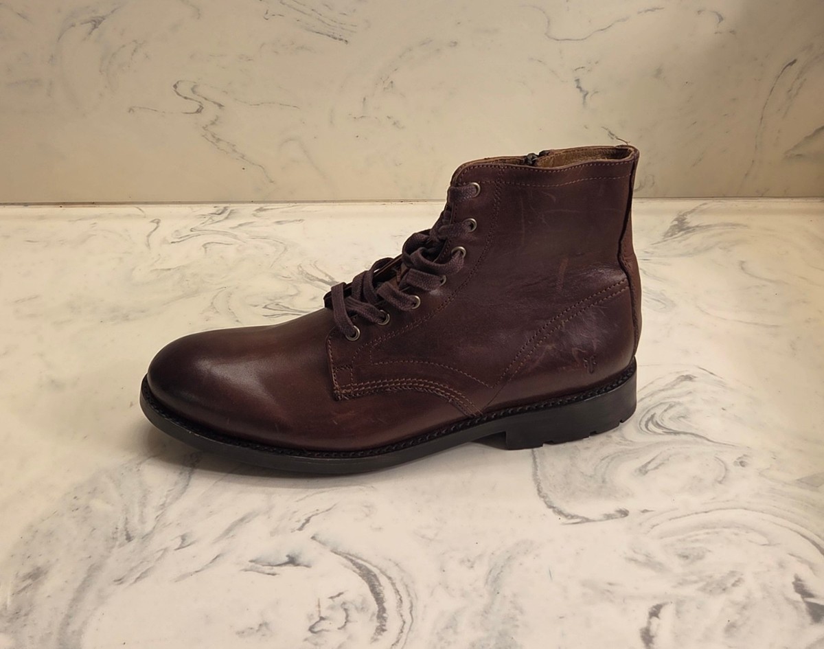 10.5 / Frye Men\'s Brown Leather Lace-Up Boot Frye 10.5 Medium Men main image 2