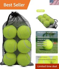 Tennis Balls, 6 Pack Training Tennis Balls,High Elasticity Practice Balls for...