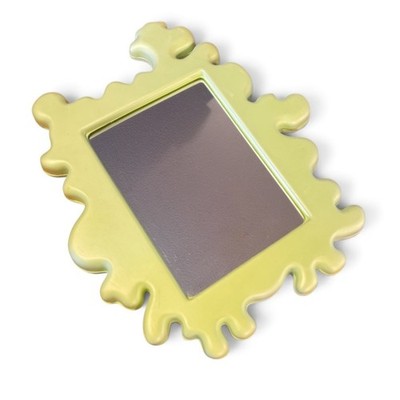 Vintage IKEA BARNSLIG Blob Mirror 1999 Lime Green Organic Wall Decor