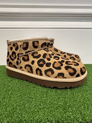 UGG Women's Animal Print Lined Pull On Ankle Bootie Round Toe US Size 7