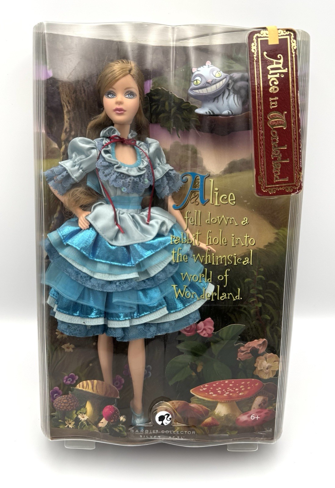 Alice In Wonderland Silver Label Barbie 2007 With Cheshire Cat Mattel New *READ*