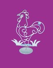 Vintage Metal Rooster Sconce Candle Holder White Chicken Farm Rustic wall mount — photo 3