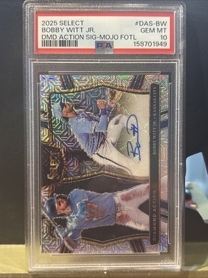2025 Panini Select  Bobby Witt Jr. #DAS-BW Mojo Prizm Auto /17 PSA 10 POP 2