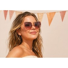 Oversized 100 UV Protection Sunglasses Pink Lightweight Fashion Stylish