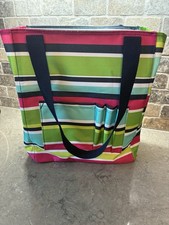 Thirty One Zip Top Utility Tote-Preppy Pop