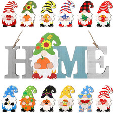 Interchangeable Gnome Home Sign Wood Fall Thanksgiving Door Decor Holiday Season