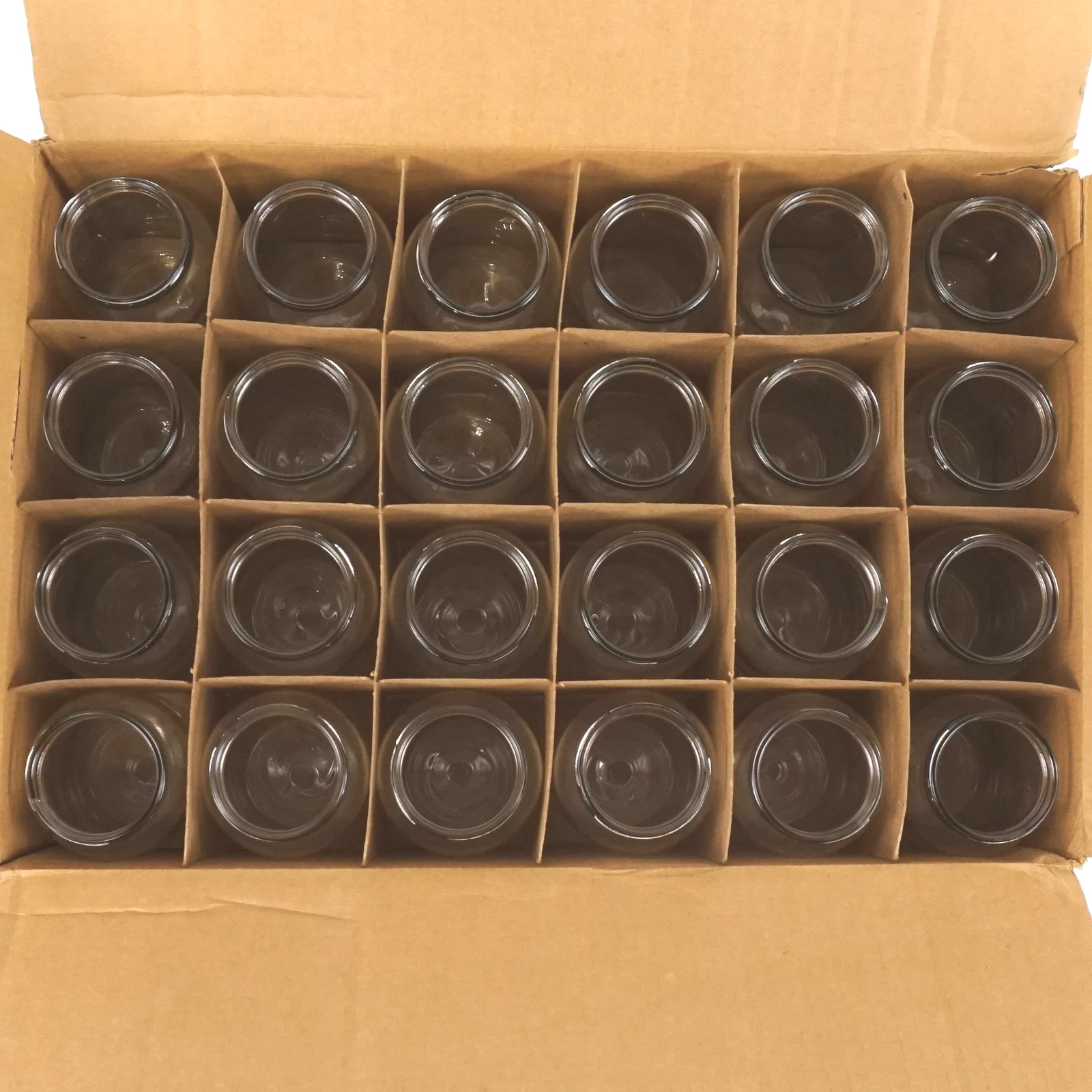 Qorpak Glass Clear Jar Containers 5.5 Inches High - Lids Not Included Lot of 24