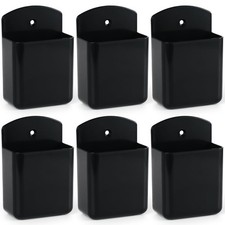 Remote Control Holder Wall Mount Self Adhesive Pen Storage Black 6 PCS