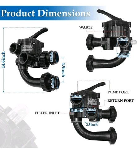 Backwash Valve Coupling SP0710XR50 Compatible with Hayward Pro-Series Vari-Flo - Picture 7 of 11