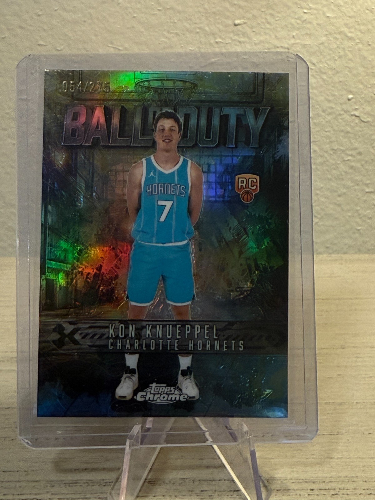 2025-26 Topps Chrome Ball of Duty Kon Knueppel RC Yellow Refractor /275 Hornets