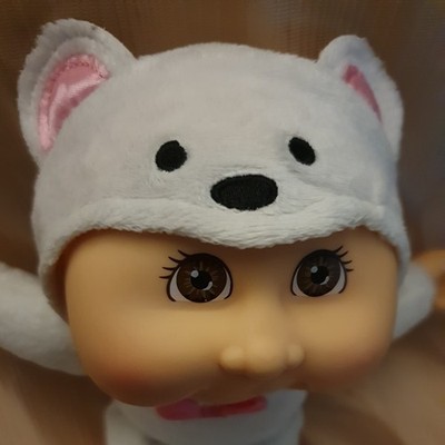 Cabbage Patch Kids CPK Plüsch Baby Puppe Eisbär Zoo Friends weiß 