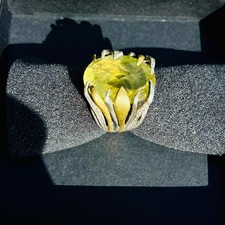 Statement-Ring Sterlingsilber mit großem Citrin