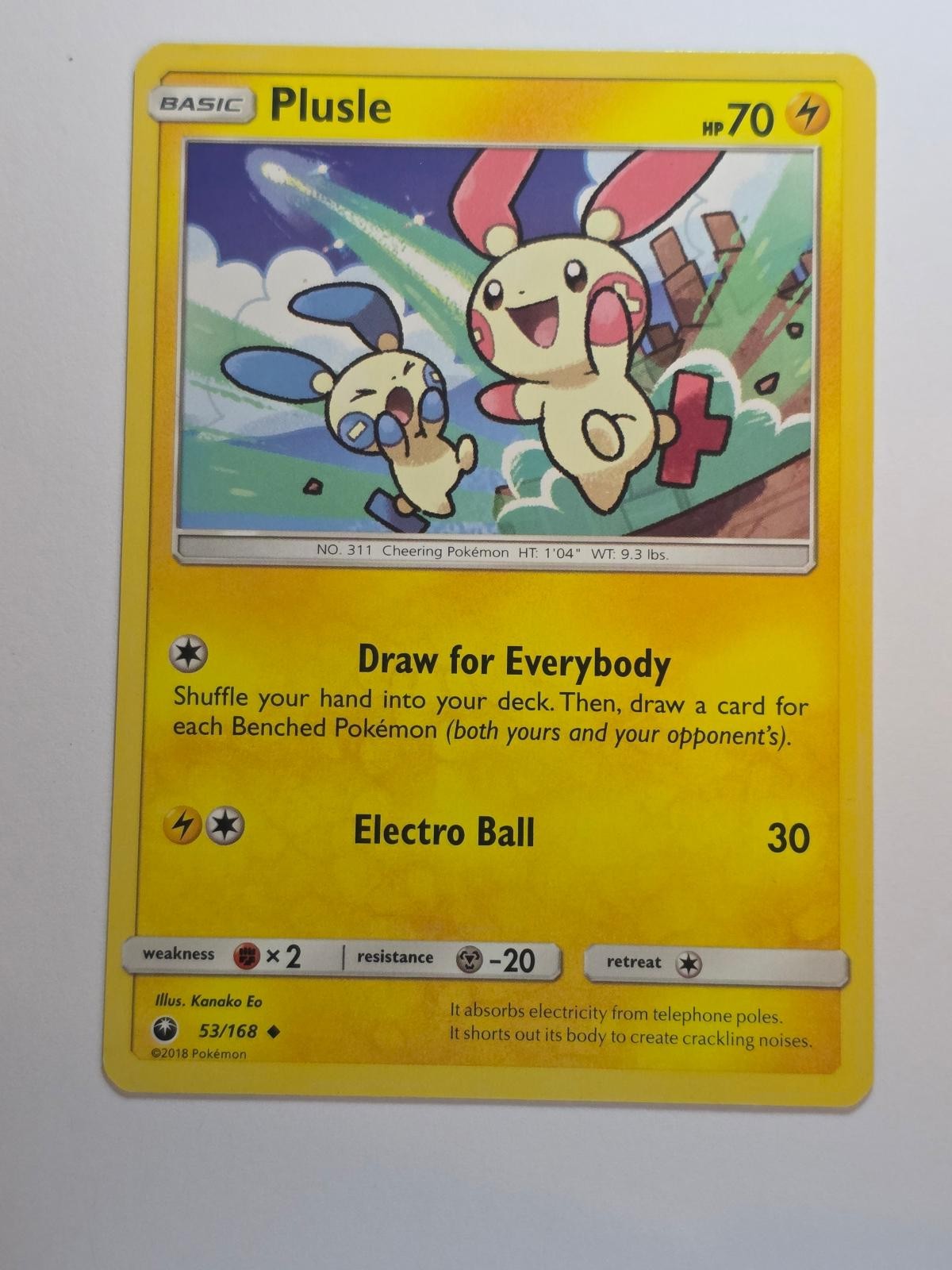 PLUSLE 53/168 UNCOMMON CELESTIAL STORM LP POKEMON
