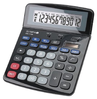 Olympia Tools 40184 Modell 2504 Taschenrechner Desktop Finanzrechner, Schwarz/Bl