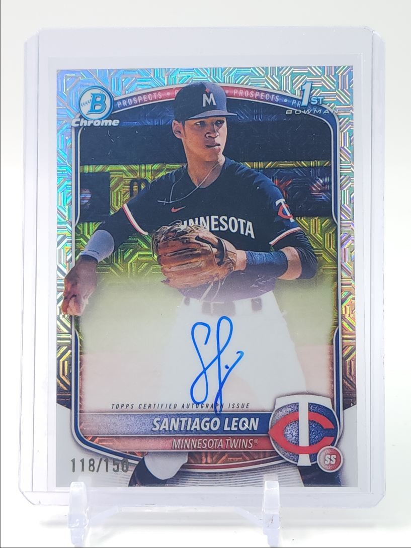 SANTIAGO LEON 2025 BOWMAN CHROME 1ST HTA CHOICE AUTOGRAPH A AUTO /150 Q5801