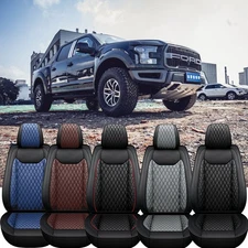 Luxury Leather Car Seat Covers Full Set For 2009-2023 Ford F150 Crew Cab 4-Door