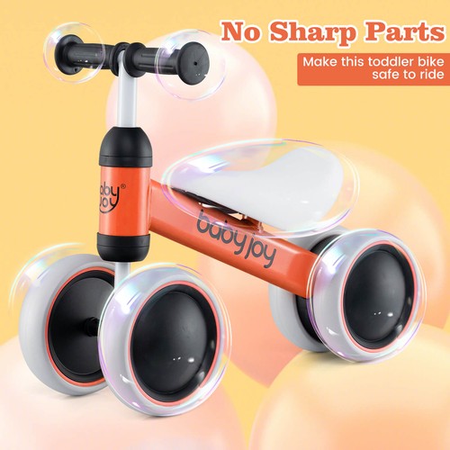 4 Wheels Baby Balance Bike for 2 Years Old Boys Girls w/ Soft Seat Ride On Toy - Picture 6 of 12