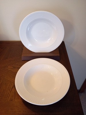 2  Rare ROYAL NORFOLK Beaded Edge Off White Hobnail bowls