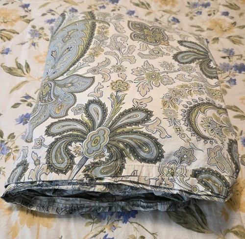 Pottery Barn Charlie Paisley King Duvet & 2 King Shams Blue Green Floral Israel - Picture 5 of 13