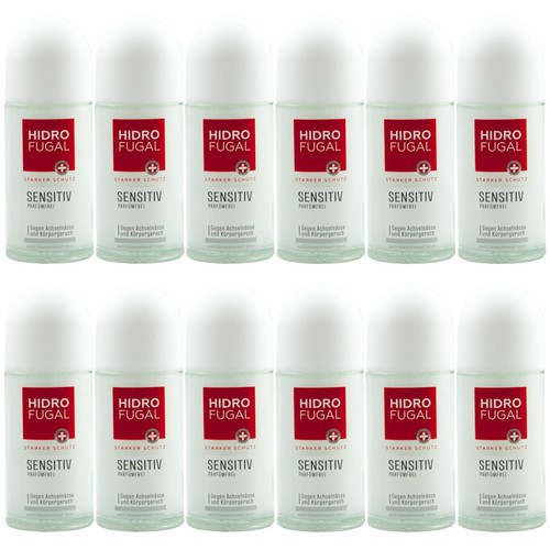 Hidrofugal Sensitiv Deo Roll On 12x 50ml gegen Körpergeruch Deodorant parfümfrei - Bild 1 von 2