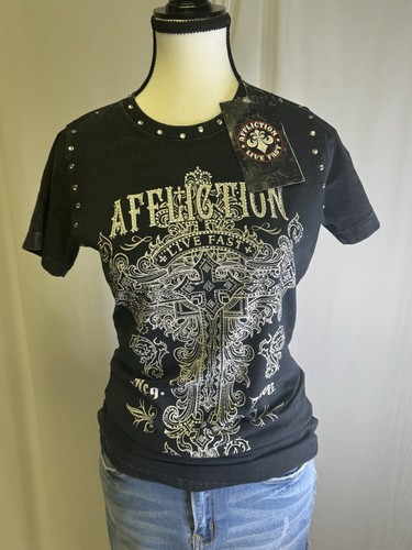 Distressed Graphic Print T-Shirt with Cut-Out Details - Black main image 1