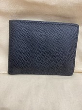 LOUIS VUITTON Taiga Grained Leather Bifold Wallet Black