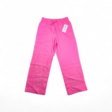 Athleta NWT Retreat Linen High Rise Wide Leg Pant Raphanus Pink Women's Medium