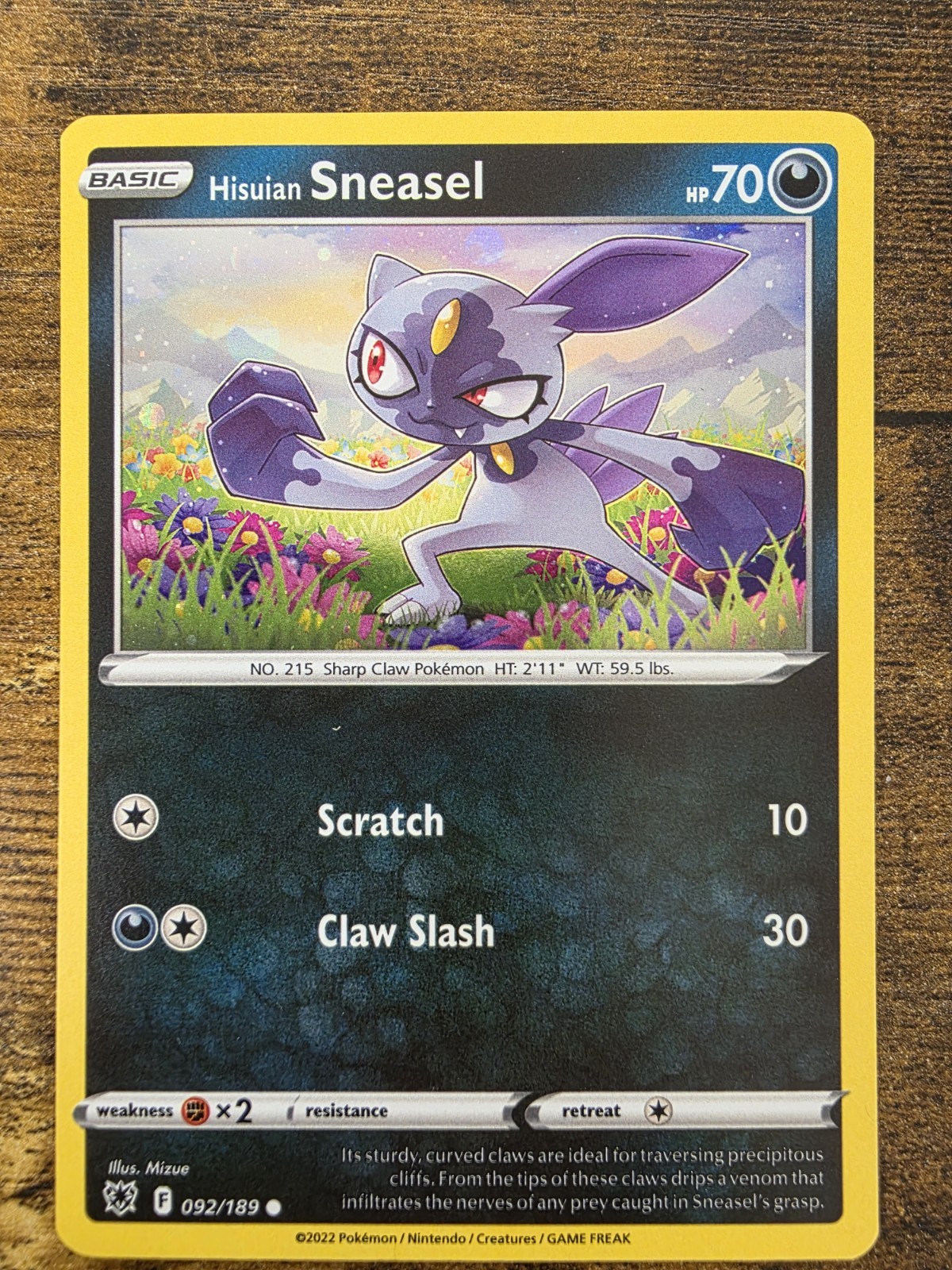 Pokemon Hisuian Sneasel (Cosmos Holo) (92c/231) Astral Radiance LP HOLO