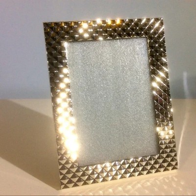 Sheffield Home Silver Picture Frame 9x6 Photo Holder Textured 4.5x6.5 Opening