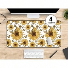 Large Sunflower Butterfly Desk Mat Mouse Pad 30x80cm 45x75cm 40x80cm 30x70cm