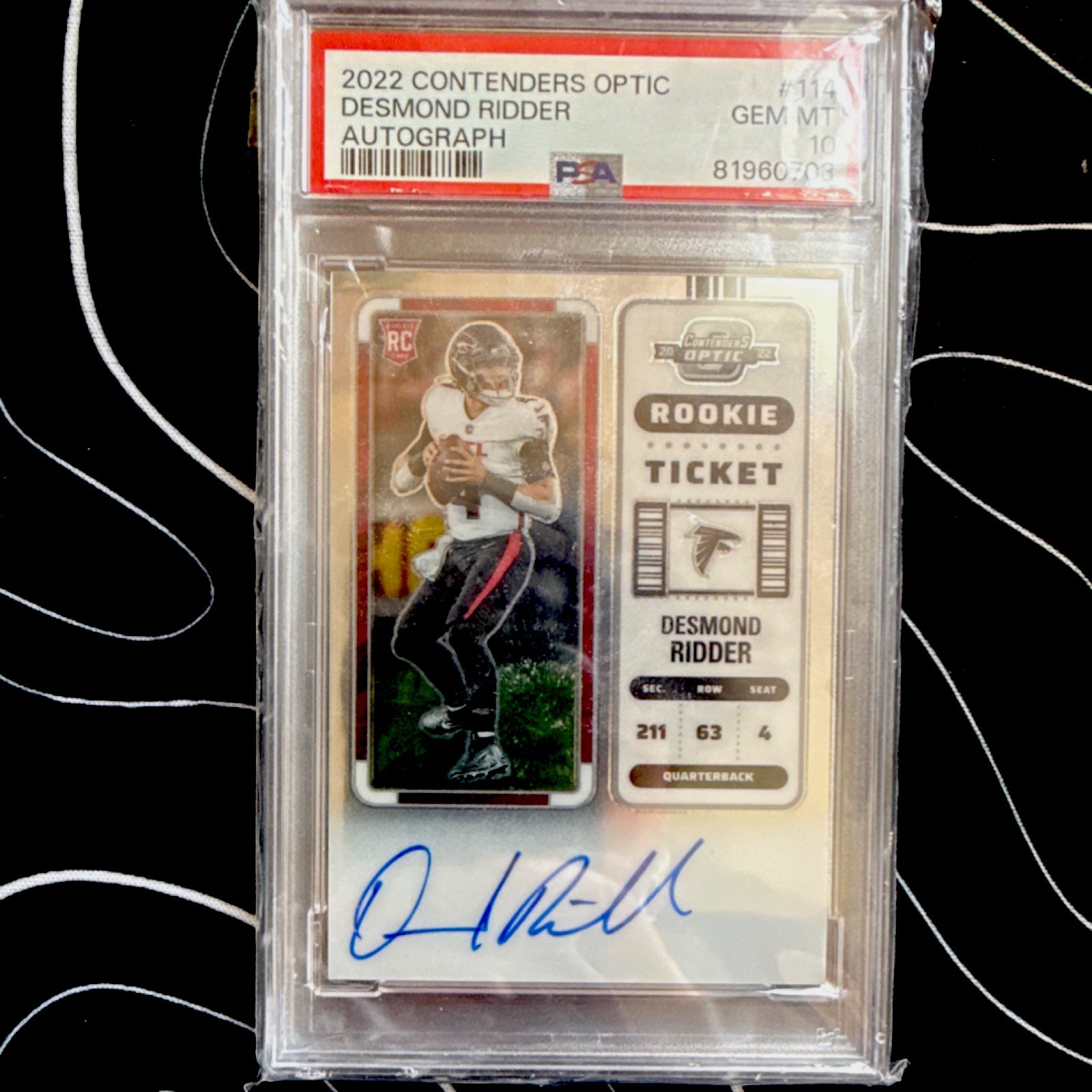 Desmond Ridder Panini Contenders Optic #114 Autograph