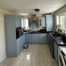 Blue Traditional L-Shape Kitchen Unit Set 