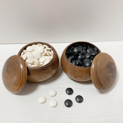 Go Stone Clam Shell 179pcs Nachiguro Black 177pcs Set Japan Vintage IGO Game