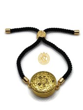 Pulsera Sello de los Siete Arcángeles con 72 Nombres de Dios Botón a Presión (Negro)