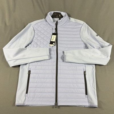 Greyson Golf Jacket Yukon Hybrid Sleeve Logo Medium Heron Nylon NWT MSRP $324