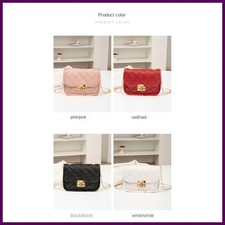 Women Quilted Chain Shoulder Bag Small Square Lock Crossbody
