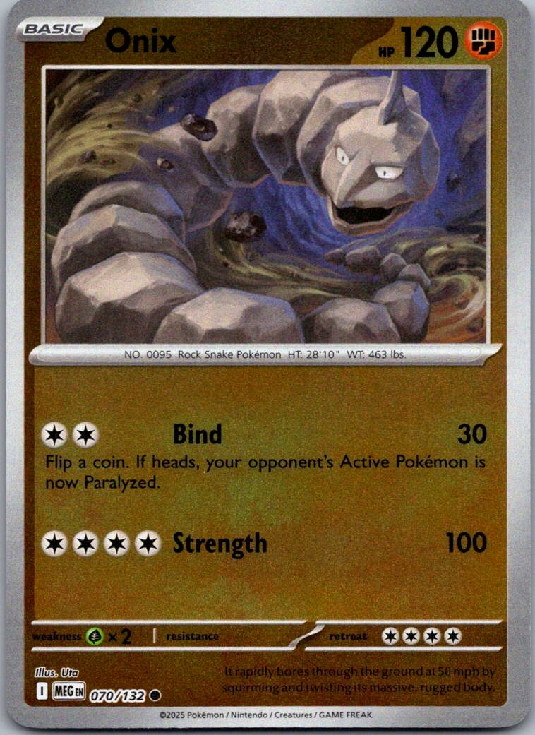 Onix Reverse Holofoil Common ME01: Mega Evolution 070/132 LP