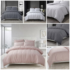 Luxury Waffle Duvet Cover Set 100% Cotton Bedding Soft Breathable Pillowcases