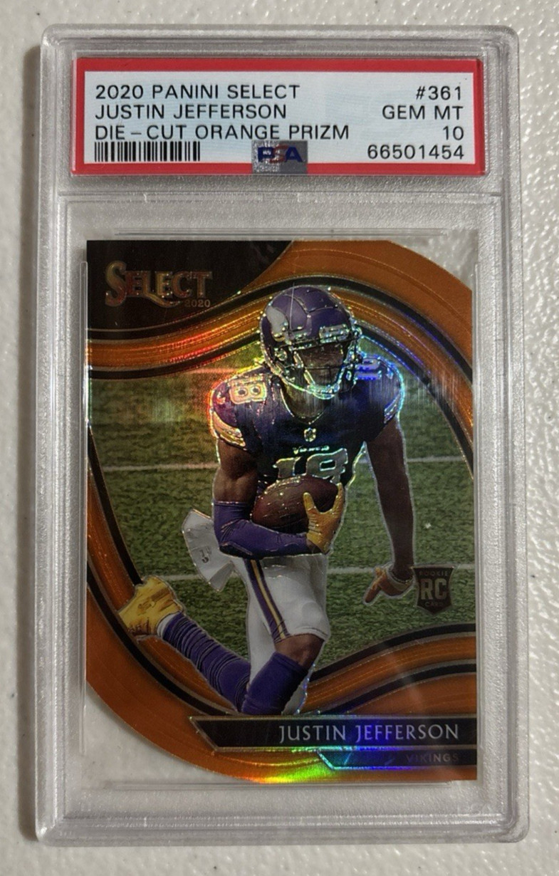 Justin Jefferson Panini Select #361 Orange Die Cut