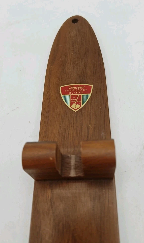 Vintage GERBER GUNGNIR Sharpening Honing Straightening Steel ROD w/ Wall Rack  - Image 3 of 4