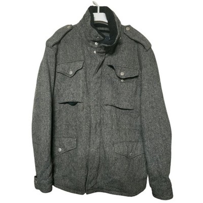 Nautica Jeans Co Four Pocket Gray Wool Blend Jacket Men s Size Large USED