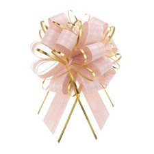 10pcs 6 Inch Pull Bow Gift Wrapping Organza Bows Vintage Ribbon Peach Pink