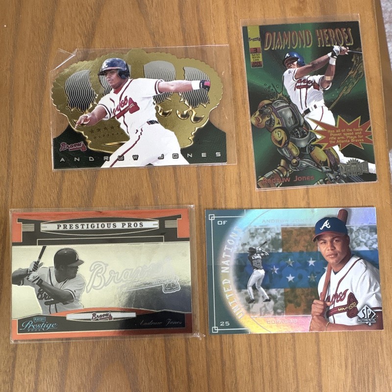 Andrew Jones Atlanta Braves MLB 4-Card Lot 