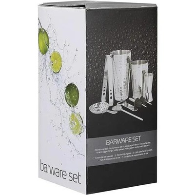 BarCraft 8-teiliges Boston Cocktail Maker Set mit gehämmerter Oberfläche