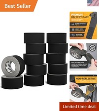Black Gaffers Tape 2 inch x 30 Yards - 12 Pack Pro Black Gaff Tape - Bulk Pac...