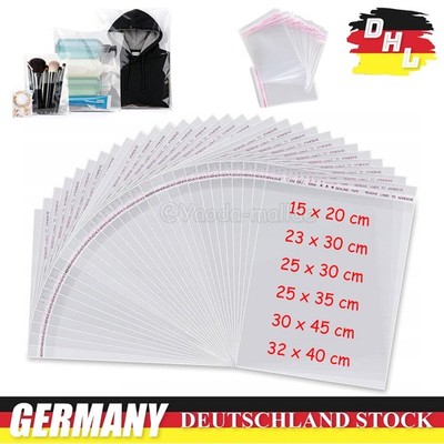 Folienbeutel Selbstklebend Hochglanz Beutel PP Folie Poly Tüten Klar Transparent