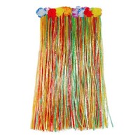 Hawaiirock Bunt 80Cm LäNge Bastrock Hula Rock Hawaii KostüM Damen