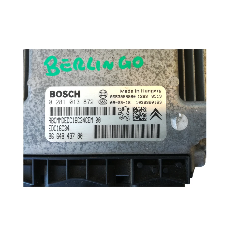 CENTRALINA MOTORE 206 C3 207 BERLINGO 308 406 2004-2014 1.6 HDI 80KW 0281013872 - Immagine 2 di 3