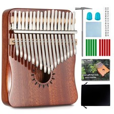 Kalimba Thumb Piano, Portable 17 Keys Mbira Finger Piano with Tune Hammer and...